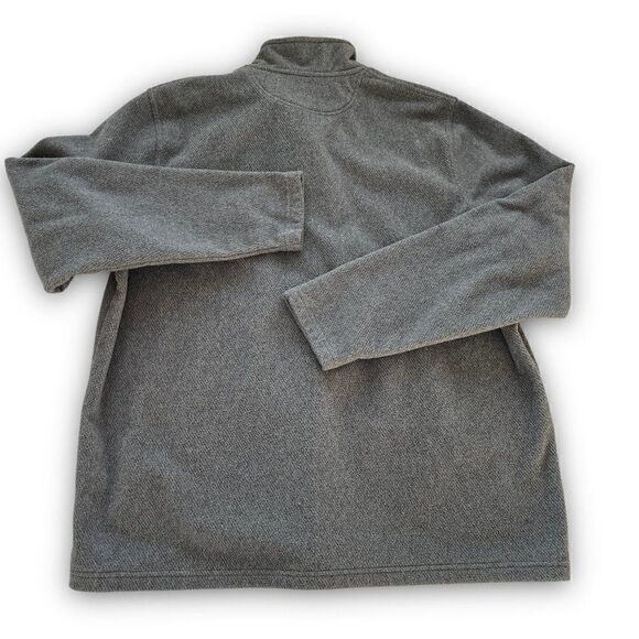 LL Bean Snap T Fleece Sweater XL Tall Men Gray Elbow Patch Pocket Soft Warm - Picture 4 of 7